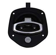 Guardian® compression latch, single point, black powder coat, mounting holes. Left hand.