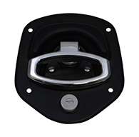 Guardian® compression latch, 2 point, black powder coat, mounting holes. Left hand.