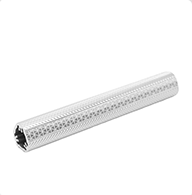 Clear anodized aluminum knurled 1.25" 12' rail with white reflective inserts