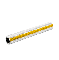 Clear anodized aluminum knurled 1.25" 12' rail with yellow reflective inserts