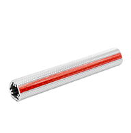 Clear anodized aluminum knurled 1.25" 12' rail with red reflective inserts