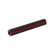 Black anodized aluminum knurled 1.25" rail with red reflective inserts