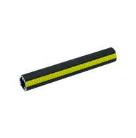 Black anodized aluminum knurled 1.25" rail with lime reflective inserts