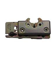 Full size 2 stage dual claw rotary latch with base plate, right hand. Zinc plated. Accepts .675" striker.
